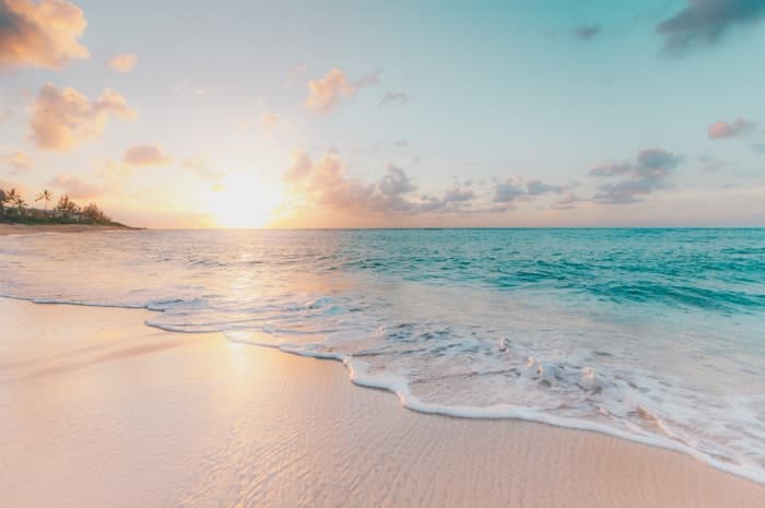 Sunset over a Bali beach