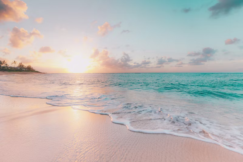 Golden sunset over a Bali beach