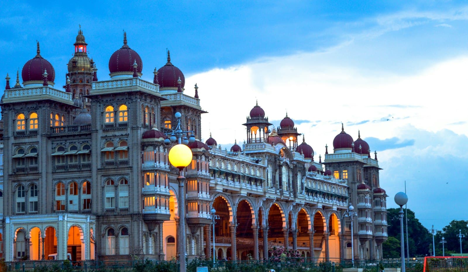 Mysore Palace under a blue sky